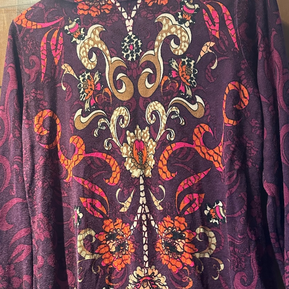 Chico's Multicolor Patterned Crew Neck Sweater - image 3